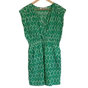 Annabella Womens Sleeveless Short Summer Dress Size M Green Cream White